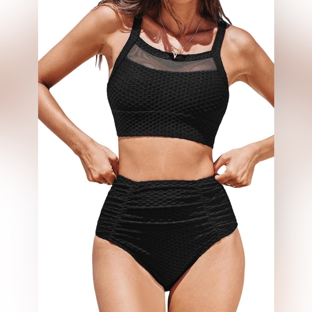 CUPSHE Waffle Knit Bikini Set (L)